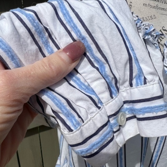 J. Crew Tie Front Vertical Stripes Cotton Blouse - Picture 12 of 15